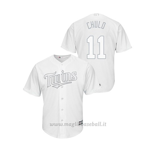 Maglia Baseball Uomo Minnesota Twins J Orge Polanco 2019 Players Weekend Replica Bianco